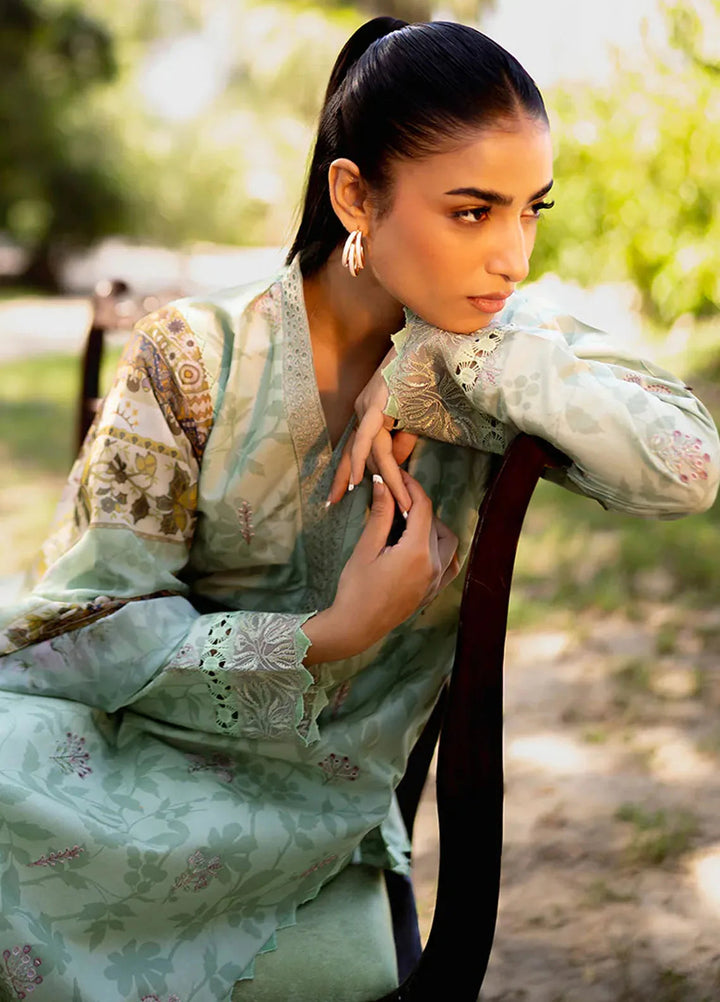 Neeshay Embroidered Lawn Suit Unstitched 3 Piece NSH24P Sage Brush - Summer Collection