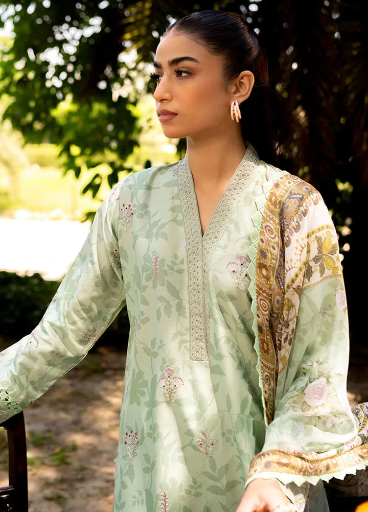 Neeshay Embroidered Lawn Suit Unstitched 3 Piece NSH24P Sage Brush - Summer Collection