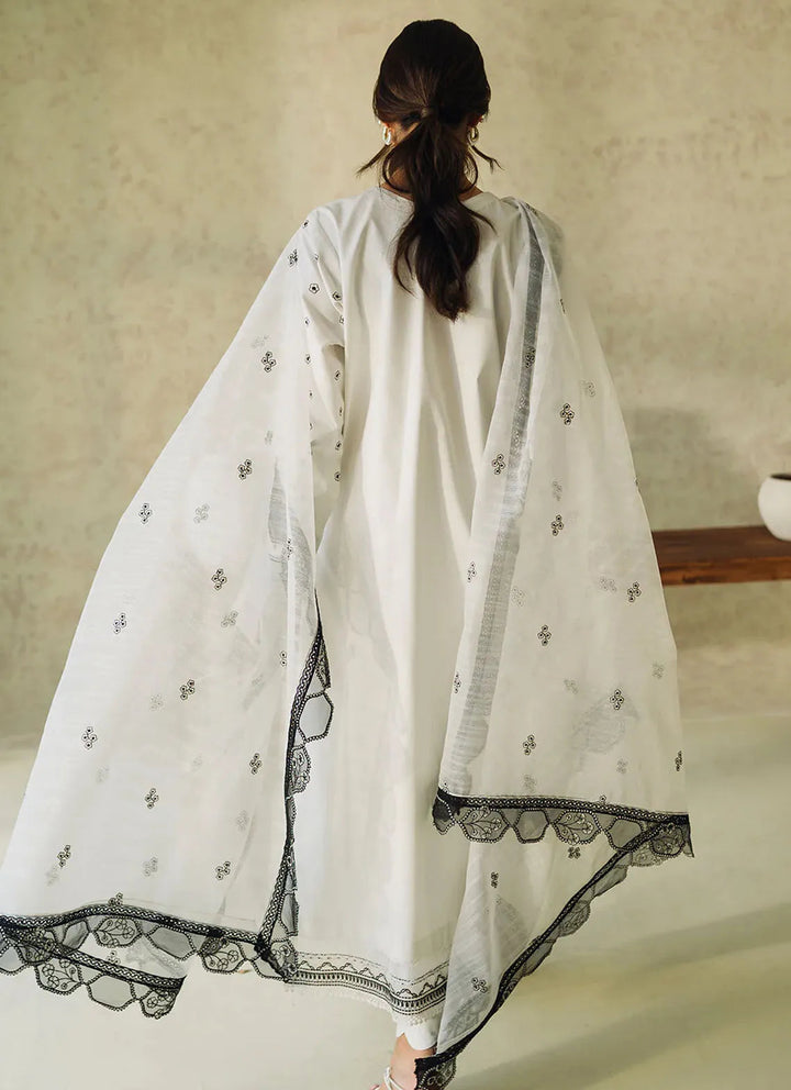 Neeshay Monochrome Embroidered Lawn Suit Unstitched 3 Piece NSH24M Lueur - Summer Collection