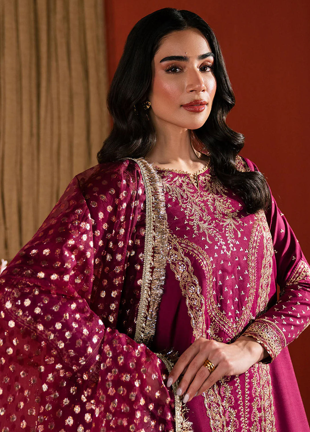 Neeshay Pret Embroidered Raw Silk 3 Piece Suit RS-01