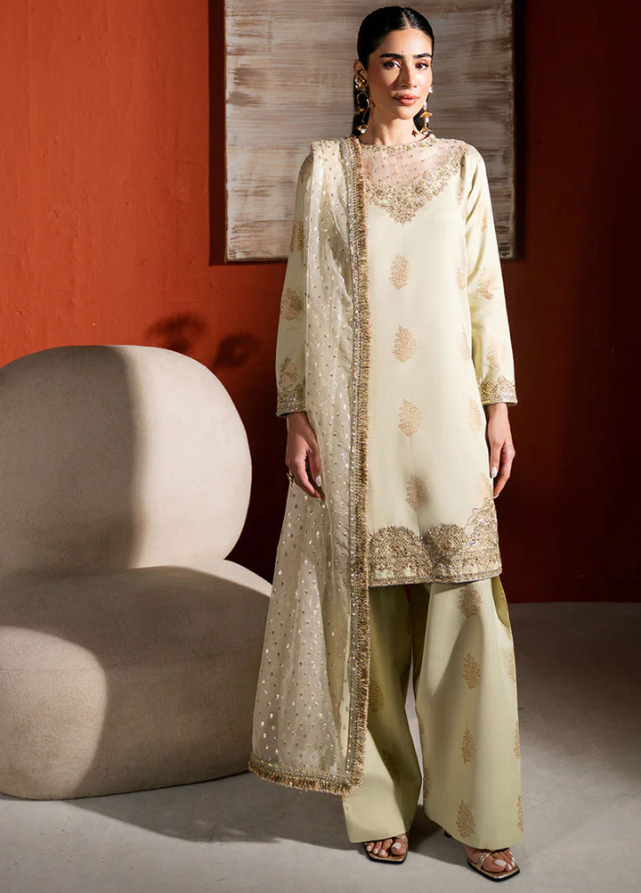 Neeshay Pret Embroidered Raw Silk 3 Piece Suit RS-03