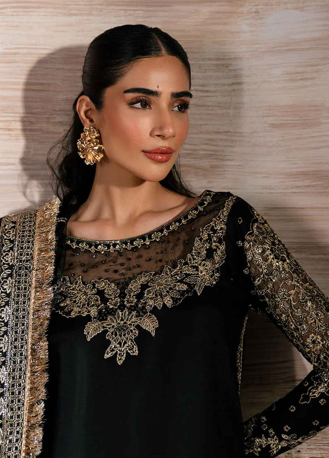 Neeshay Pret Embroidered Raw Silk 3 Piece Suit RS-04