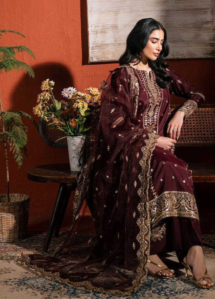 Neeshay Pret Embroidered Raw Silk 3 Piece Suit RS-06