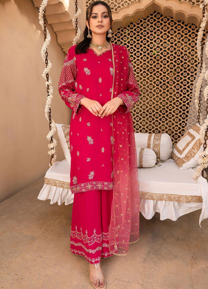 Shurooq Pret Embroidered Raw Silk 3 Piece Suit Heer