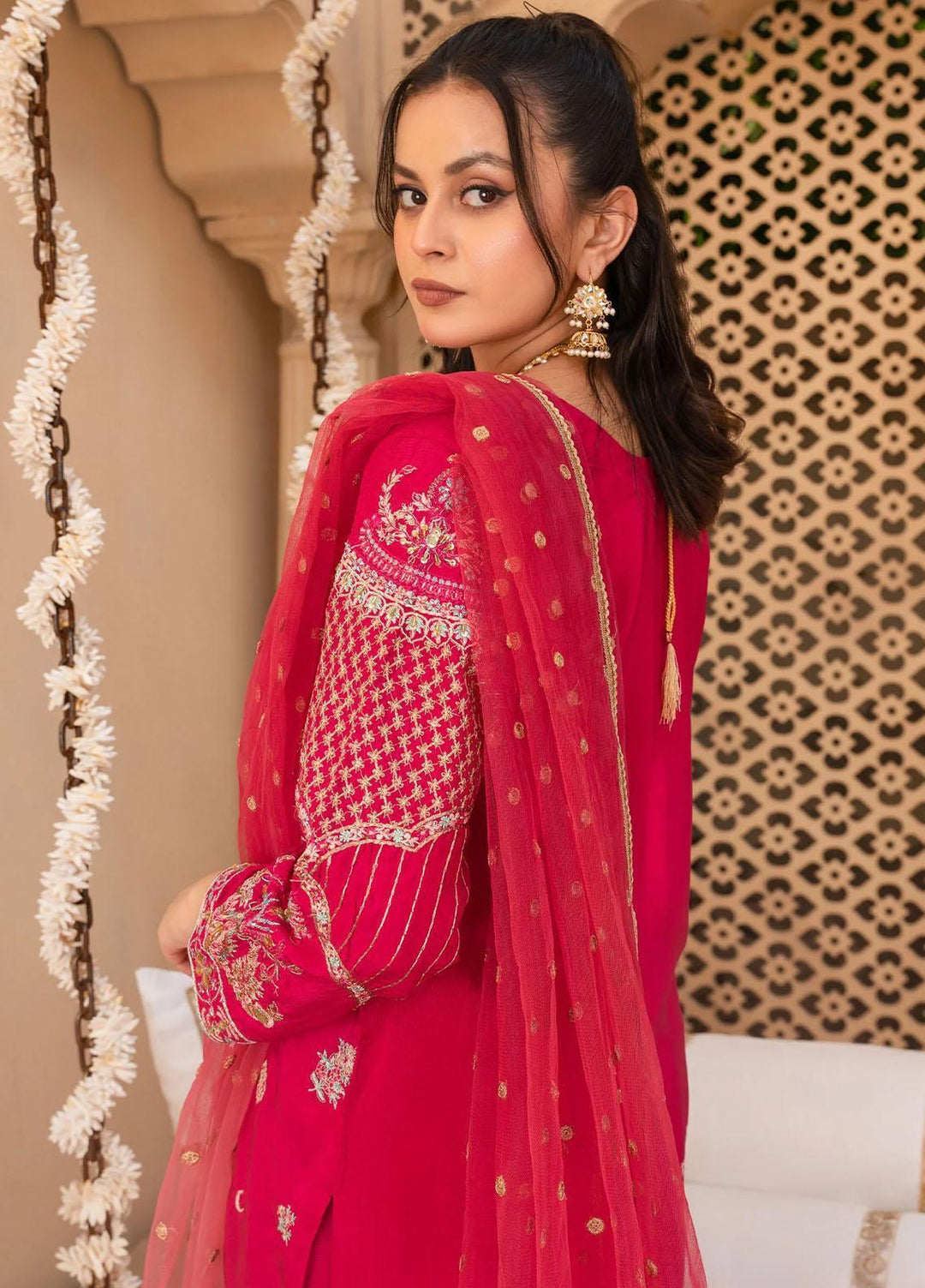Shurooq Pret Embroidered Raw Silk 3 Piece Suit Heer