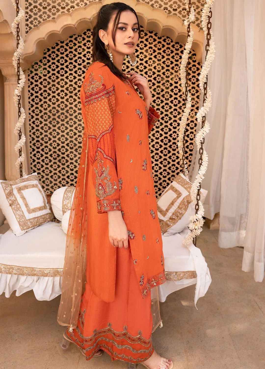 Shurooq Pret Embroidered Raw Silk 3 Piece Suit Sahiba