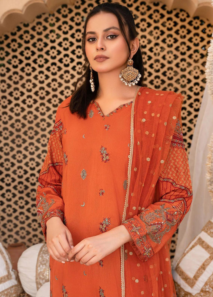 Shurooq Pret Embroidered Raw Silk 3 Piece Suit Sahiba