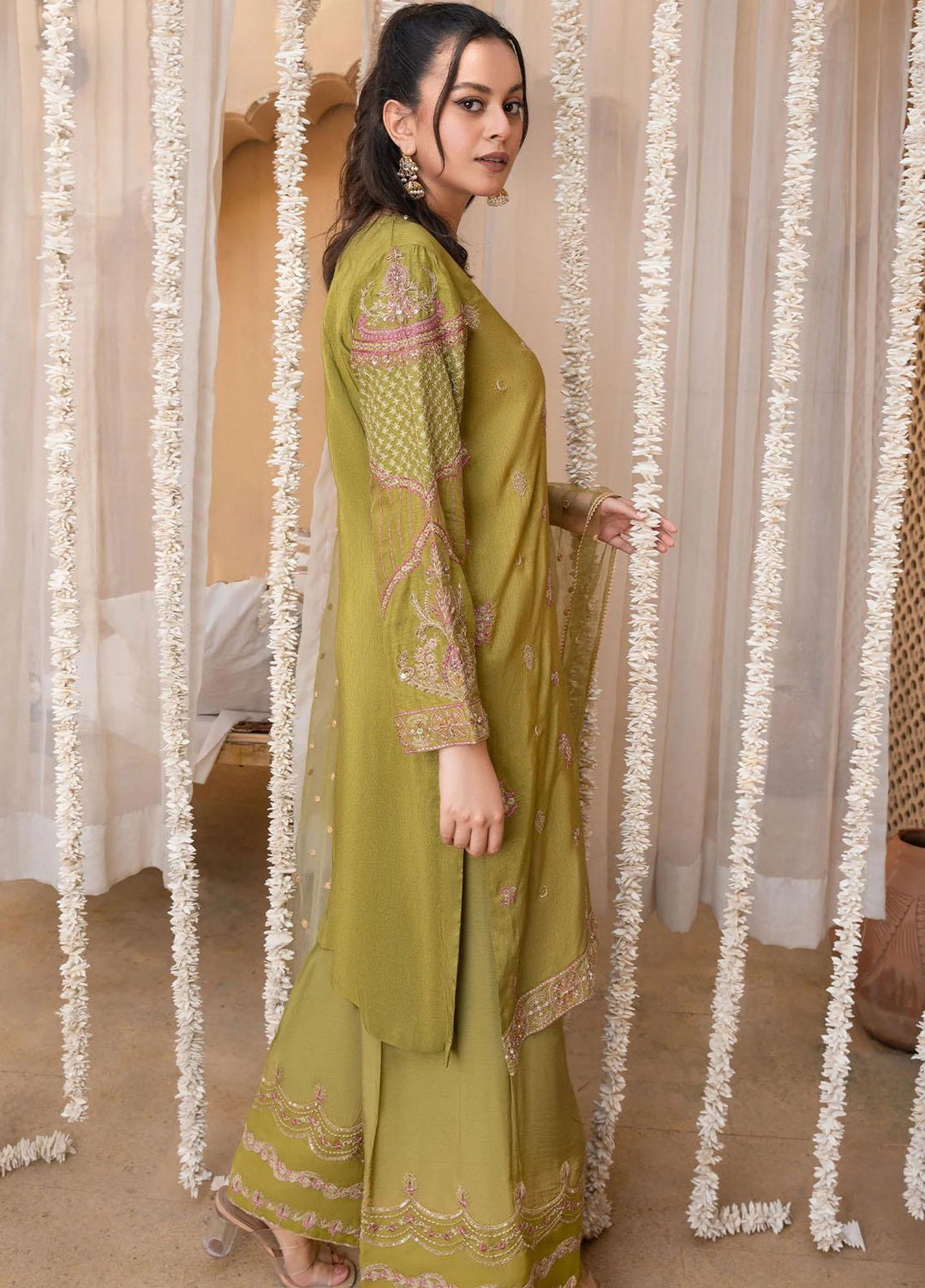 Shurooq Pret Embroidered Raw Silk 3 Piece Suit Sassi