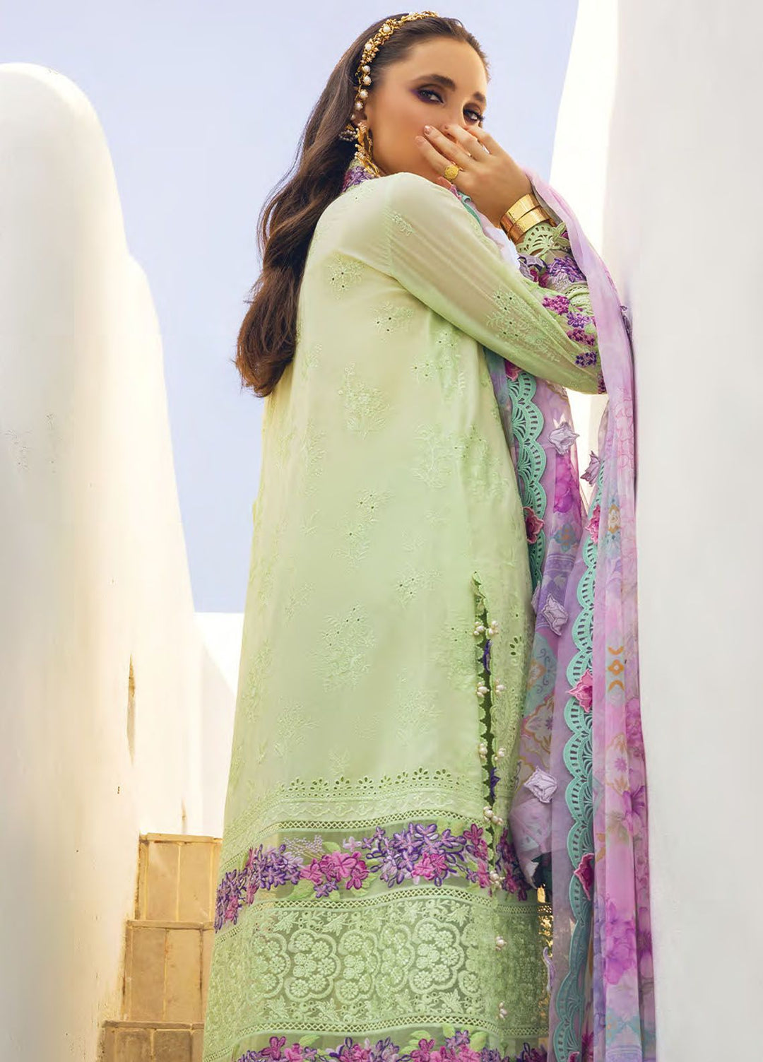 Neroli By Annus Abrar Embroidered Lawn Suit Unstitched 3 Piece ABR24NL AA-NLL24-03 - Luxury Summer Collection