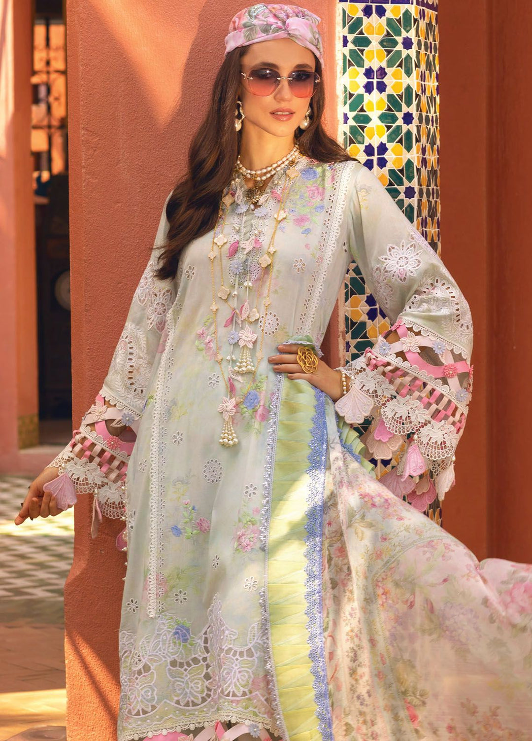 Neroli By Annus Abrar Embroidered Lawn Suit Unstitched 3 Piece ABR24NL AA-NLL24-04 - Luxury Summer Collection