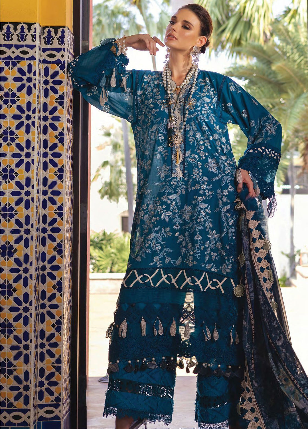 Neroli By Annus Abrar Embroidered Lawn Suit Unstitched 3 Piece ABR24NL AA-NLL24-05 - Luxury Summer Collection