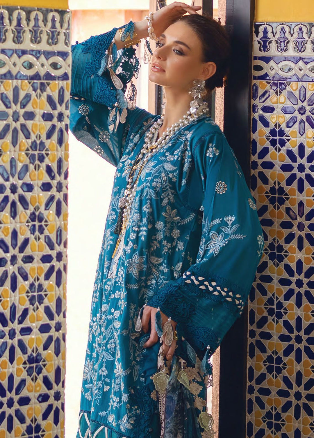 Neroli By Annus Abrar Embroidered Lawn Suit Unstitched 3 Piece ABR24NL AA-NLL24-05 - Luxury Summer Collection