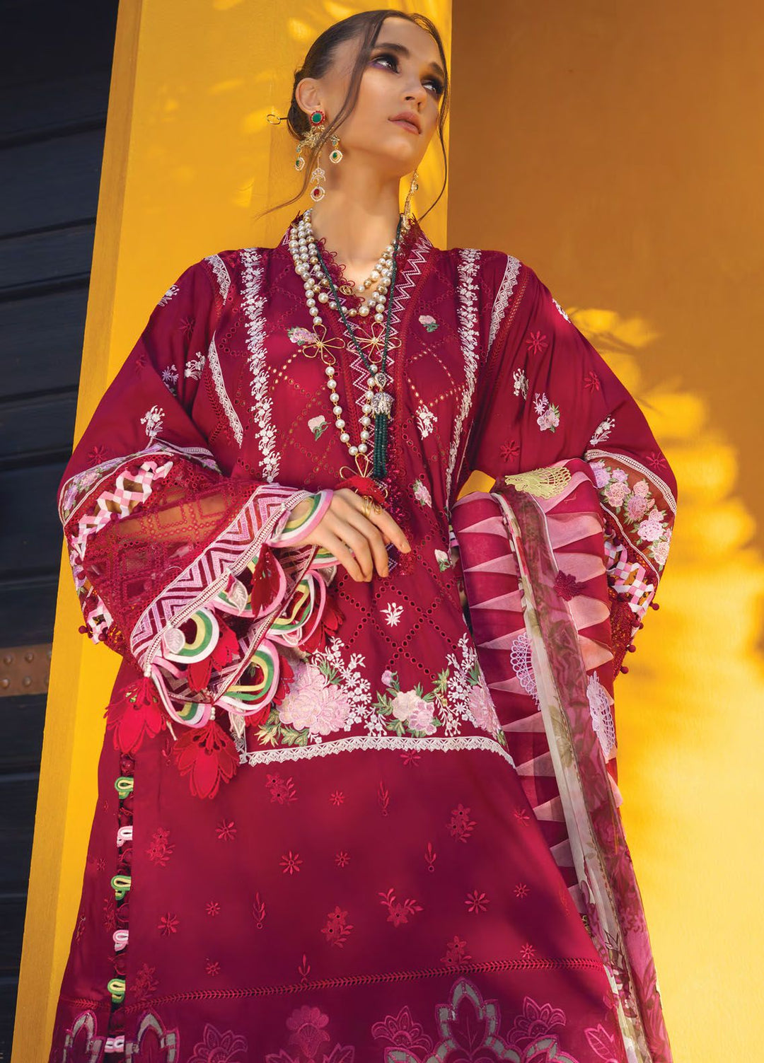 Neroli By Annus Abrar Embroidered Lawn Suit Unstitched 3 Piece ABR24NL AA-NLL24-08 - Luxury Summer Collection