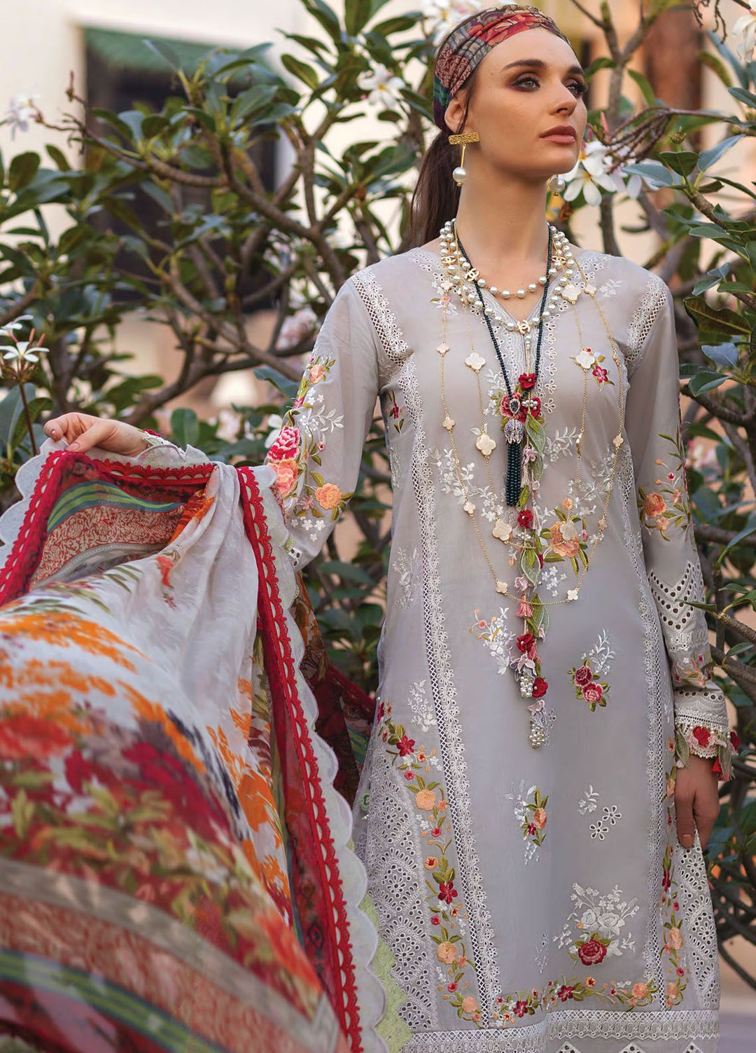 Neroli By Annus Abrar Embroidered Lawn Suit Unstitched 3 Piece ABR24NL AA-NLL24-09 - Luxury Summer Collection