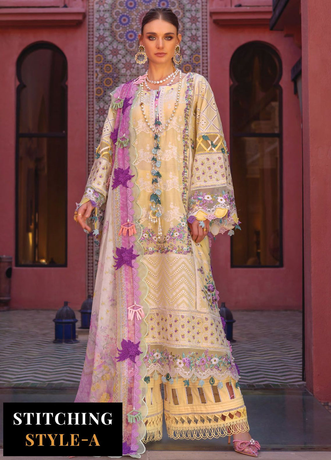 Neroli By Annus Abrar Embroidered Lawn Suit Unstitched 3 Piece ABR24NL AA-NLL24-10 - Luxury Summer Collection