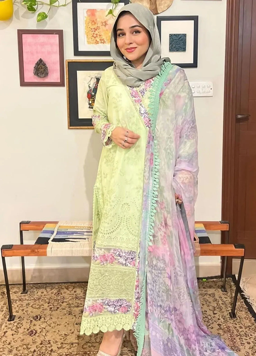 Neroli By Annus Abrar Embroidered Lawn Unstitched Suit 3 Piece ABR24NL AA-NLL24-03 - Luxury Summer Collection