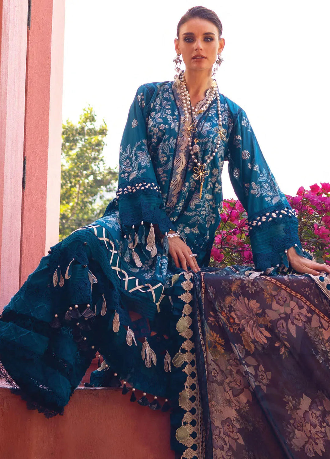 Neroli By Annus Abrar Embroidered Lawn Unstitched Suit 3 Piece ABR24NL AA-NLL24-05 - Luxury Summer Collection