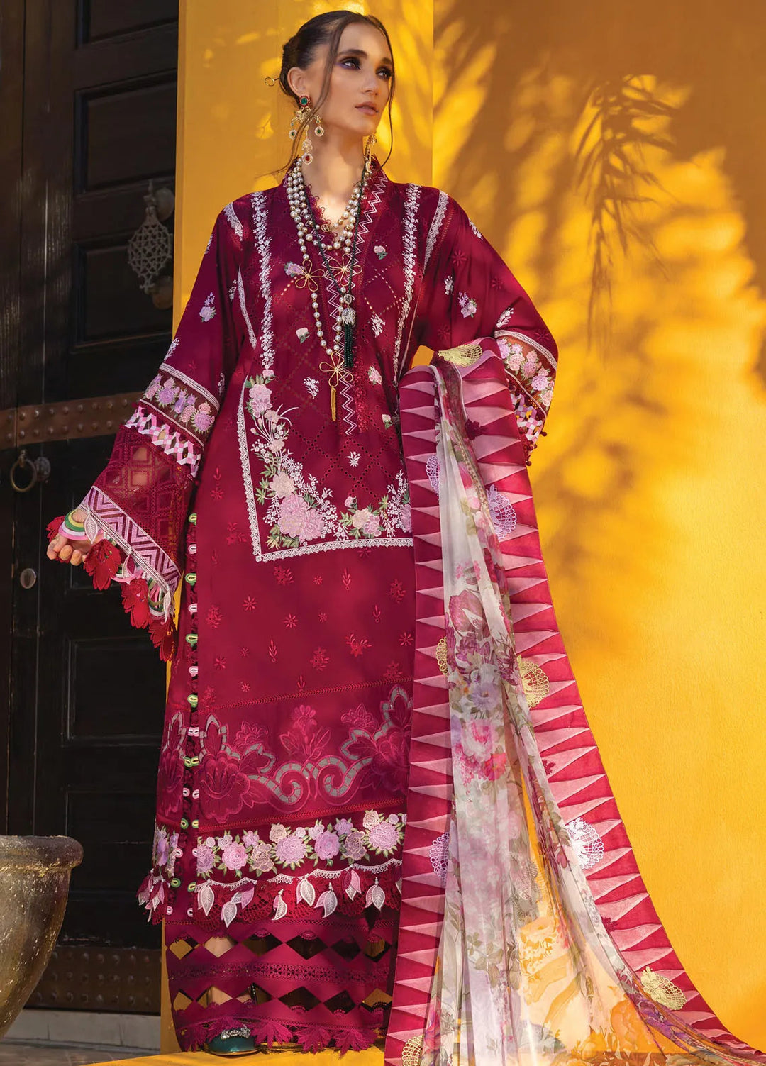 Neroli By Annus Abrar Embroidered Lawn Unstitched Suit 3 Piece ABR24NL AA-NLL24-08 - Luxury Summer Collection