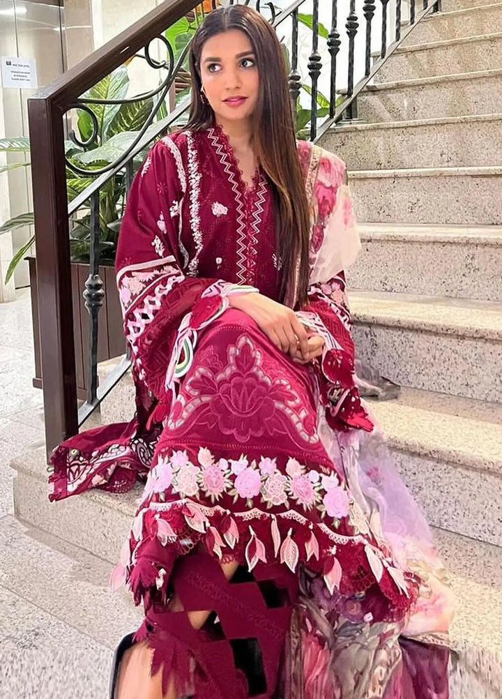 Neroli By Annus Abrar Embroidered Lawn Unstitched Suit 3 Piece ABR24NL AA-NLL24-08 - Luxury Summer Collection