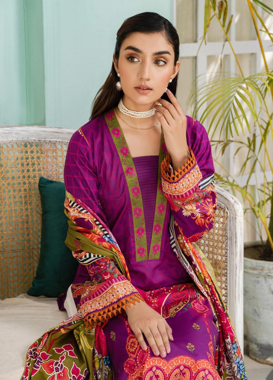 Nigar By RajBari Printed Lawn Suits Unstitched 3 Piece RB23N 1A - Summer Collection