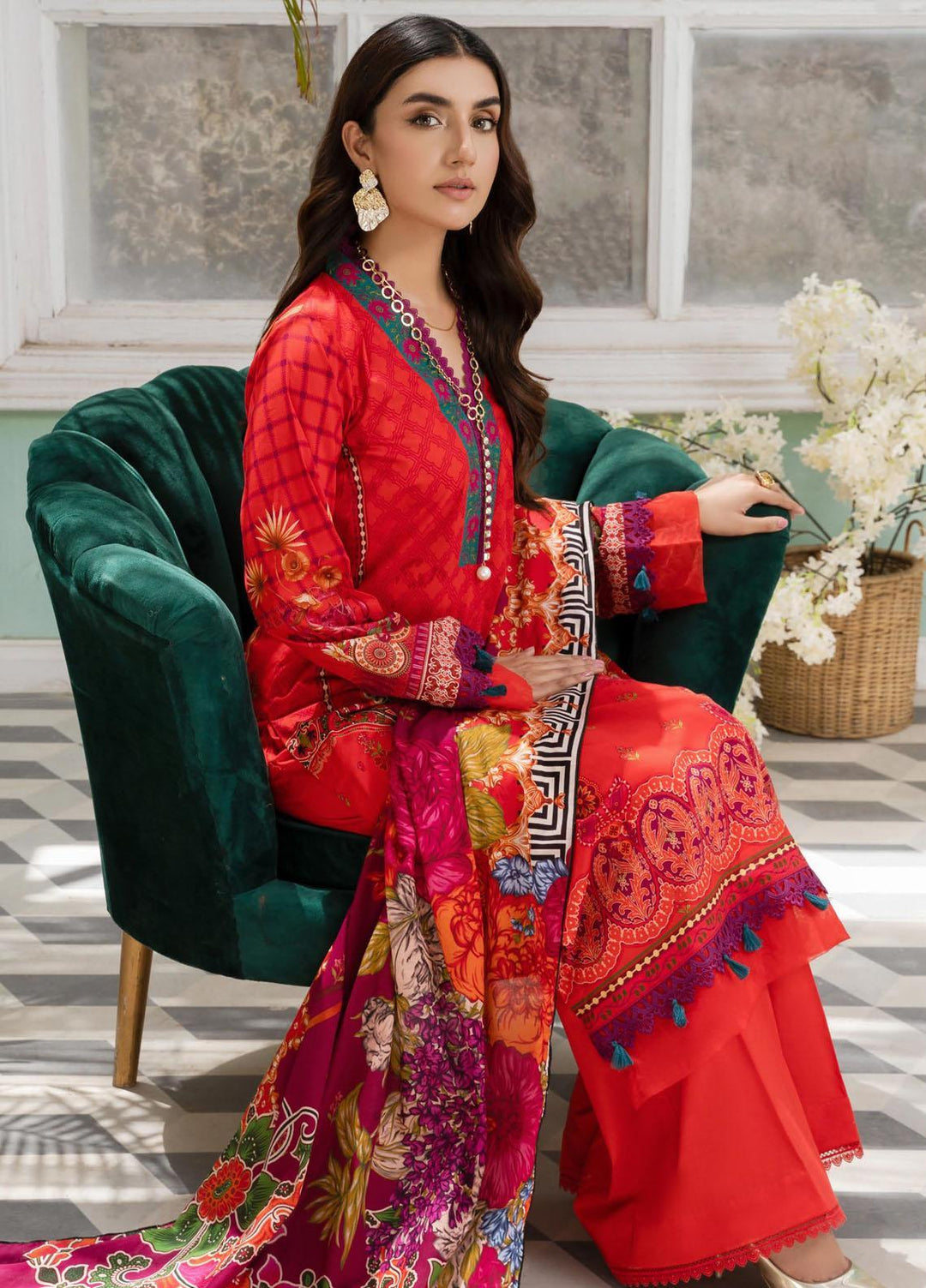 Nigar By RajBari Printed Lawn Suits Unstitched 3 Piece RB23N 1B - Summer Collection
