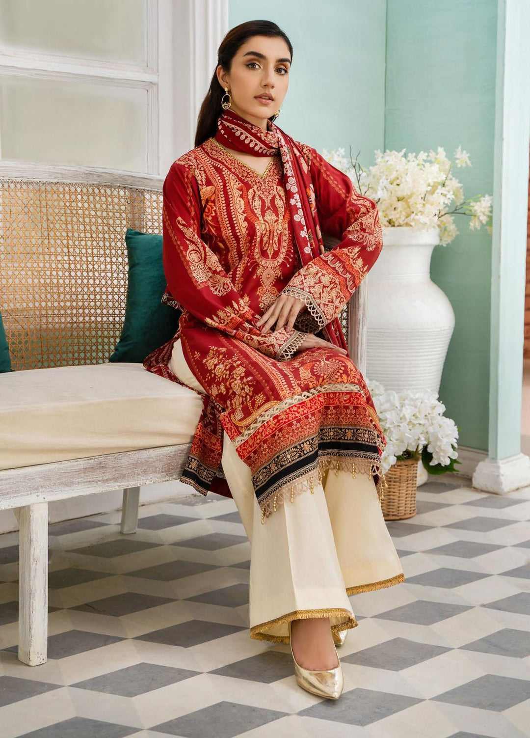 Nigar By RajBari Printed Lawn Suits Unstitched 3 Piece RB23N 2B - Summer Collection