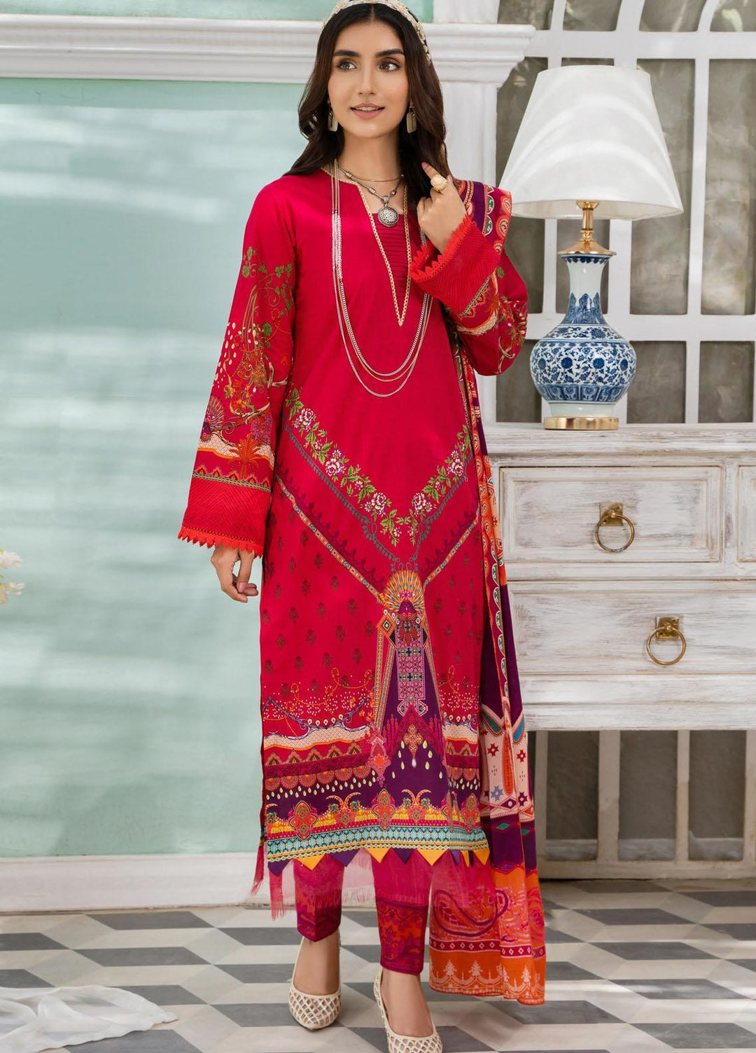 Nigar By RajBari Printed Lawn Suits Unstitched 3 Piece RB23N 3A - Summer Collection