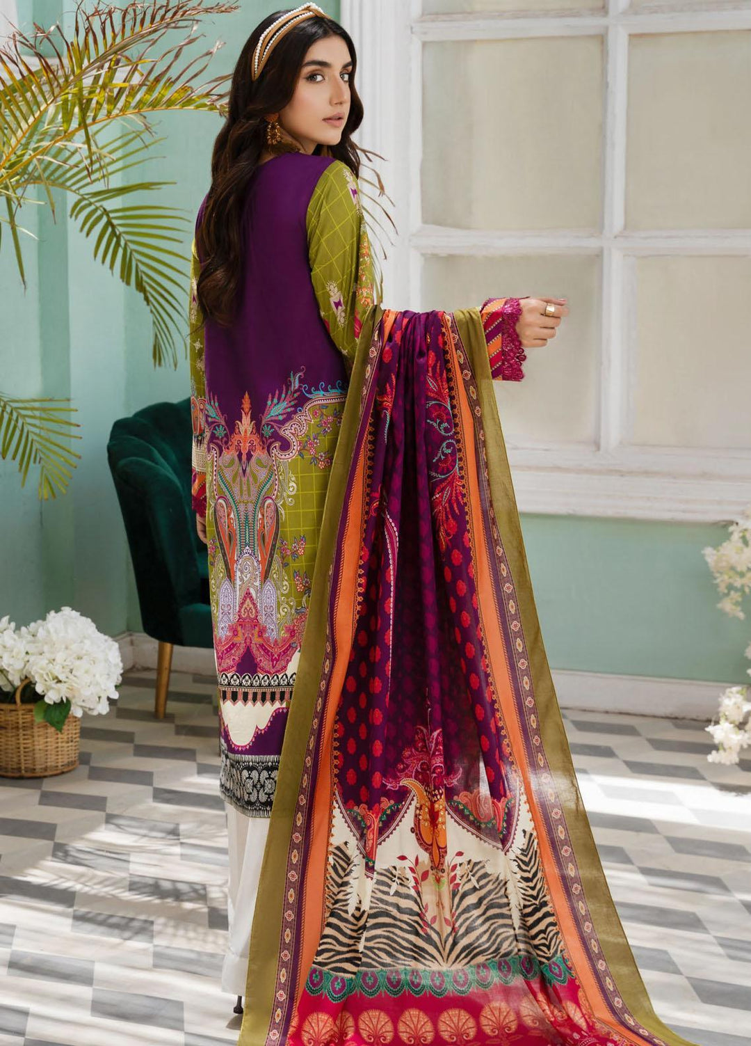 Nigar By RajBari Printed Lawn Suits Unstitched 3 Piece RB23N 5A - Summer Collection