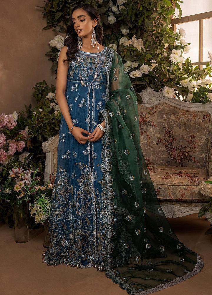 Nikhaar by Awwal Embroidered Organza Suits Unstitched 4 Piece AW22N D-03 Ruby - Formal Collection