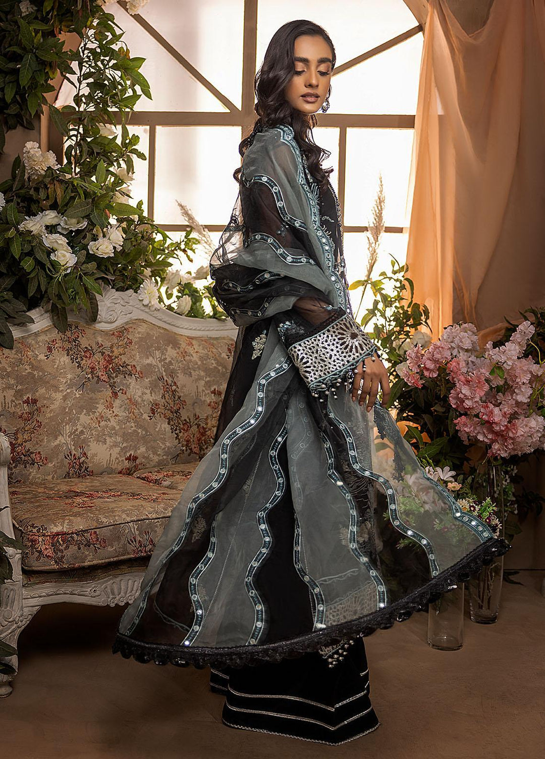 Nikhaar by Awwal Embroidered Organza Suits Unstitched 4 Piece AW22N D-07 Opal - Formal Collection