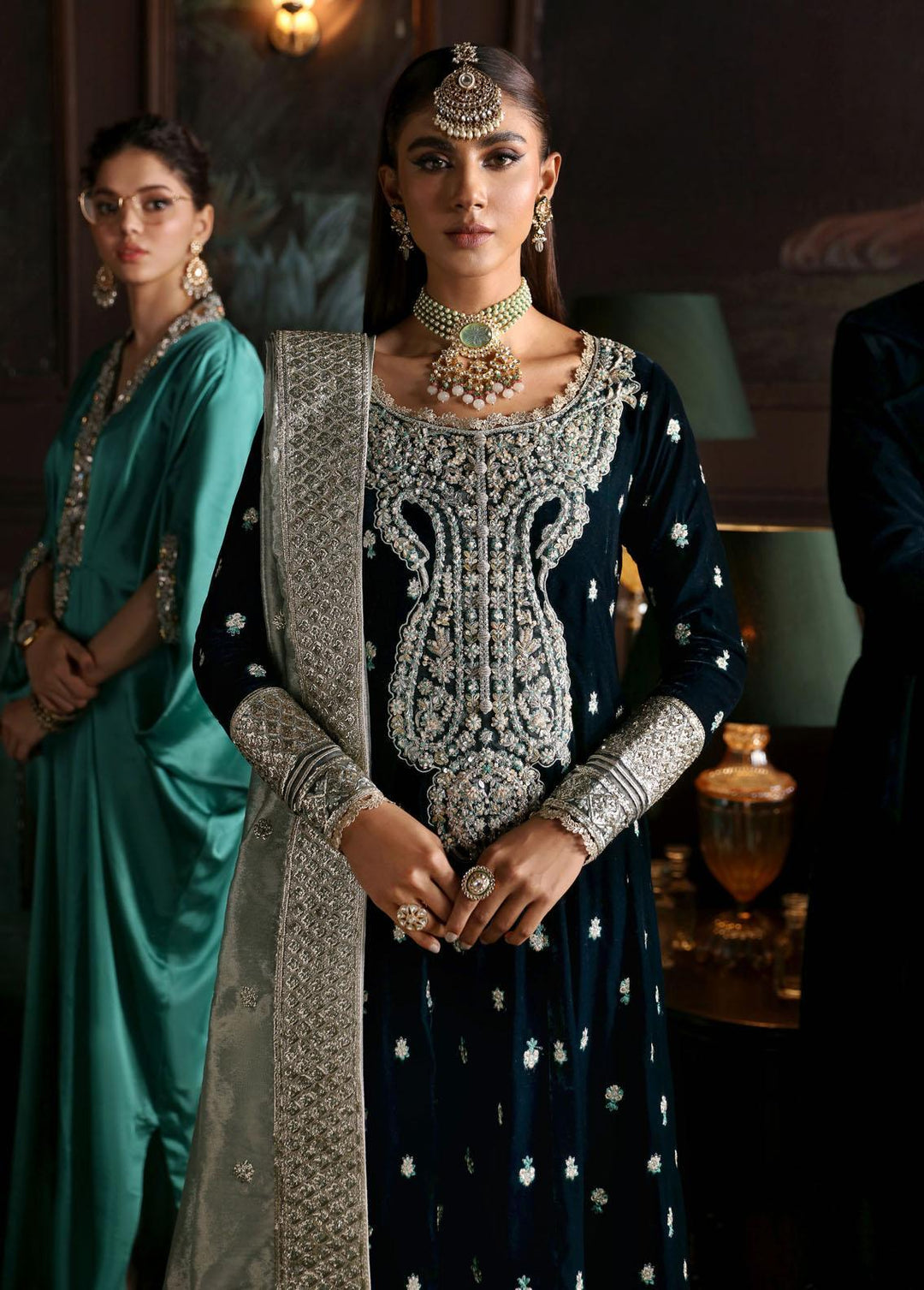 Niloufer By Mushq Embroidered Velvet Suits Unstitched 3 Piece MQ23N MV23-01 Royan - Luxury Collection