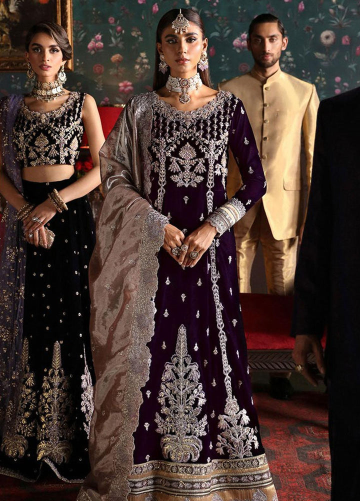 Niloufer By Mushq Embroidered Velvet Suits Unstitched 3 Piece MQ23N MV23-02 Shirin - Luxury Collection