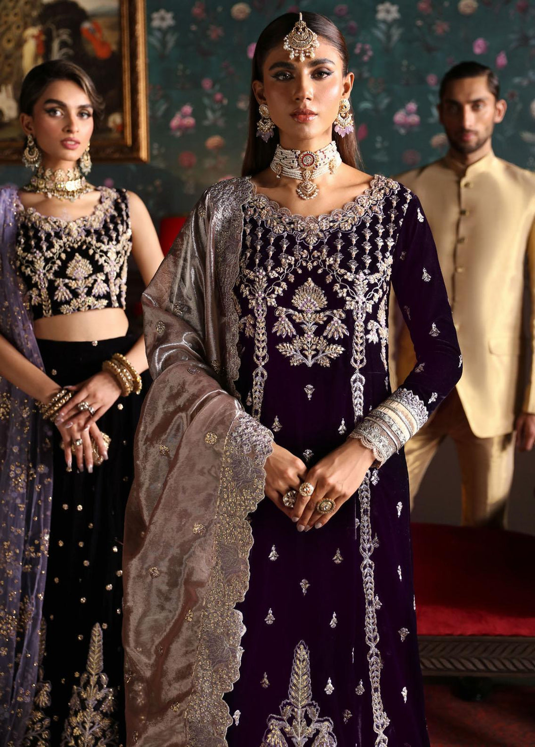 Niloufer By Mushq Embroidered Velvet Suits Unstitched 3 Piece MQ23N MV23-02 Shirin - Luxury Collection