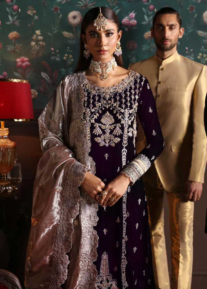 Niloufer By Mushq Embroidered Velvet Suits Unstitched 3 Piece MQ23N MV23-02 Shirin - Luxury Collection