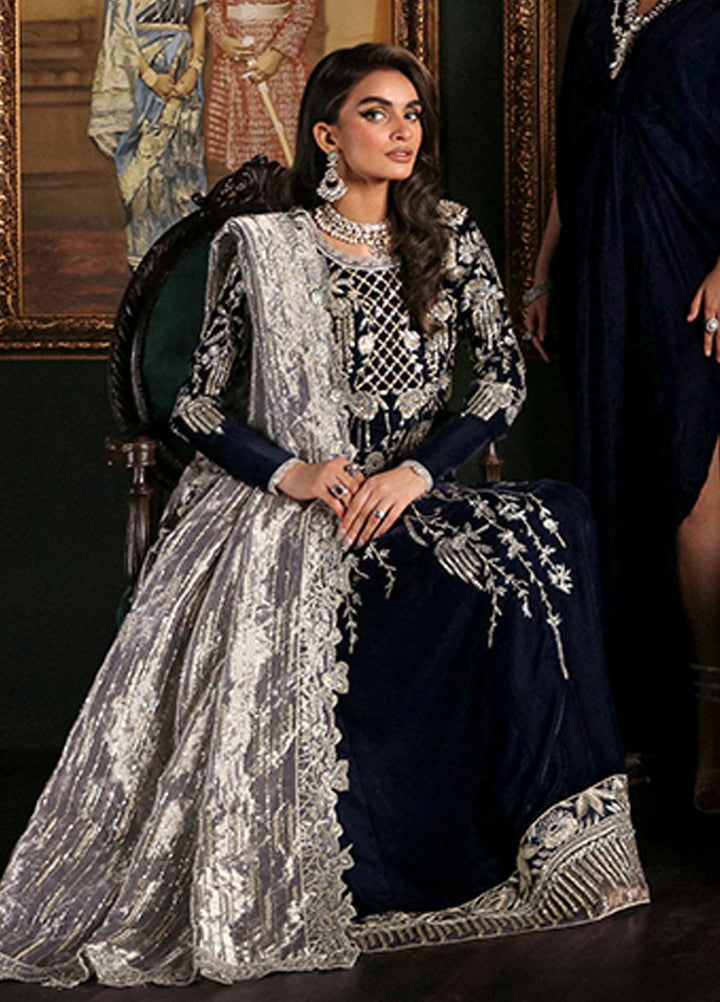 Niloufer By Mushq Embroidered Velvet Suits Unstitched 3 Piece MQ23N MV23-03 Yasmin - Luxury Collection