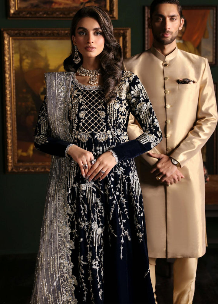 Niloufer By Mushq Embroidered Velvet Suits Unstitched 3 Piece MQ23N MV23-03 Yasmin - Luxury Collection