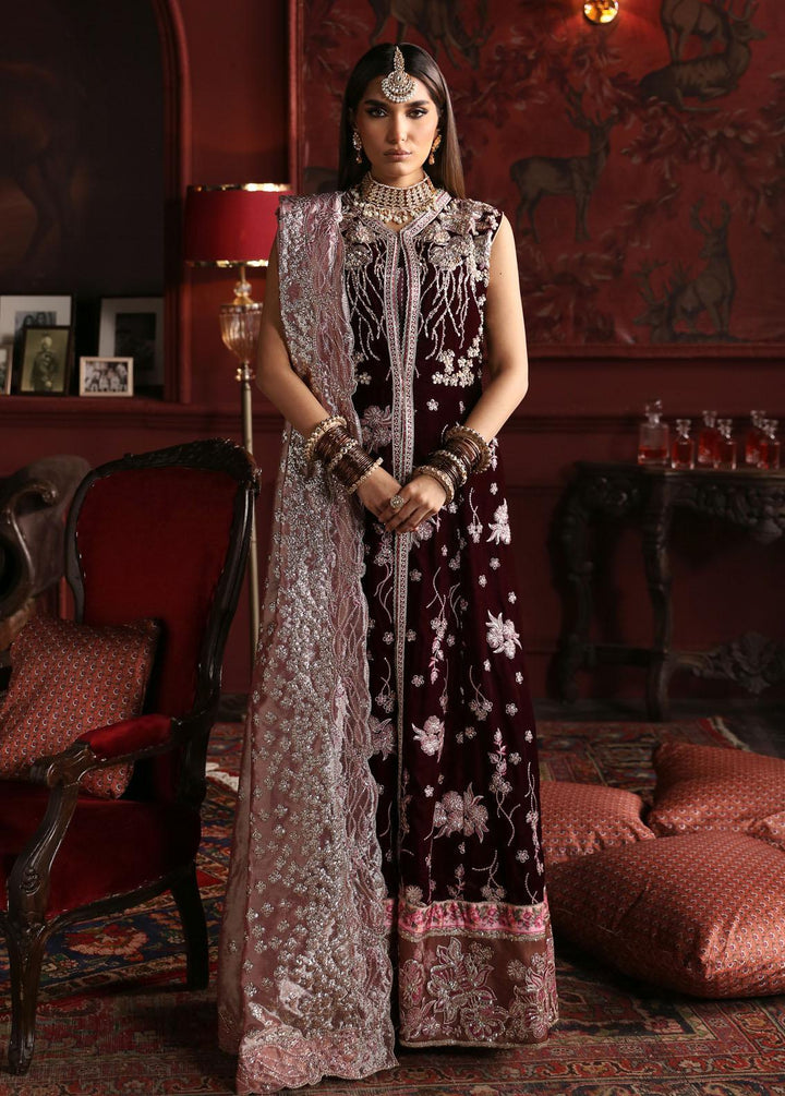 Niloufer By Mushq Embroidered Velvet Suits Unstitched 3 Piece MQ23N MV23-04 Golnar - Luxury Collection