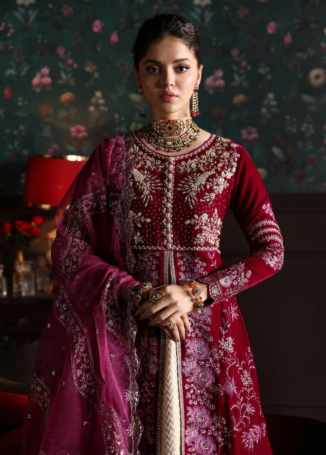 Niloufer By Mushq Embroidered Velvet Suits Unstitched 3 Piece MQ23N MV23-06 Roxana - Luxury Collection