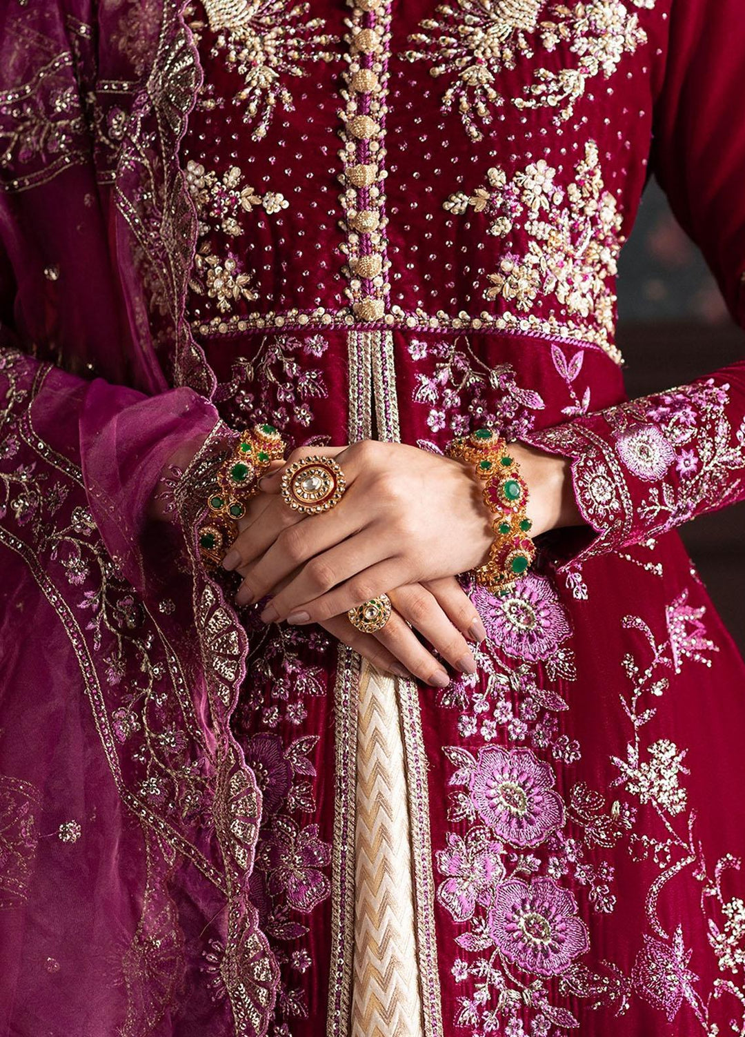 Niloufer By Mushq Embroidered Velvet Suits Unstitched 3 Piece MQ23N MV23-06 Roxana - Luxury Collection