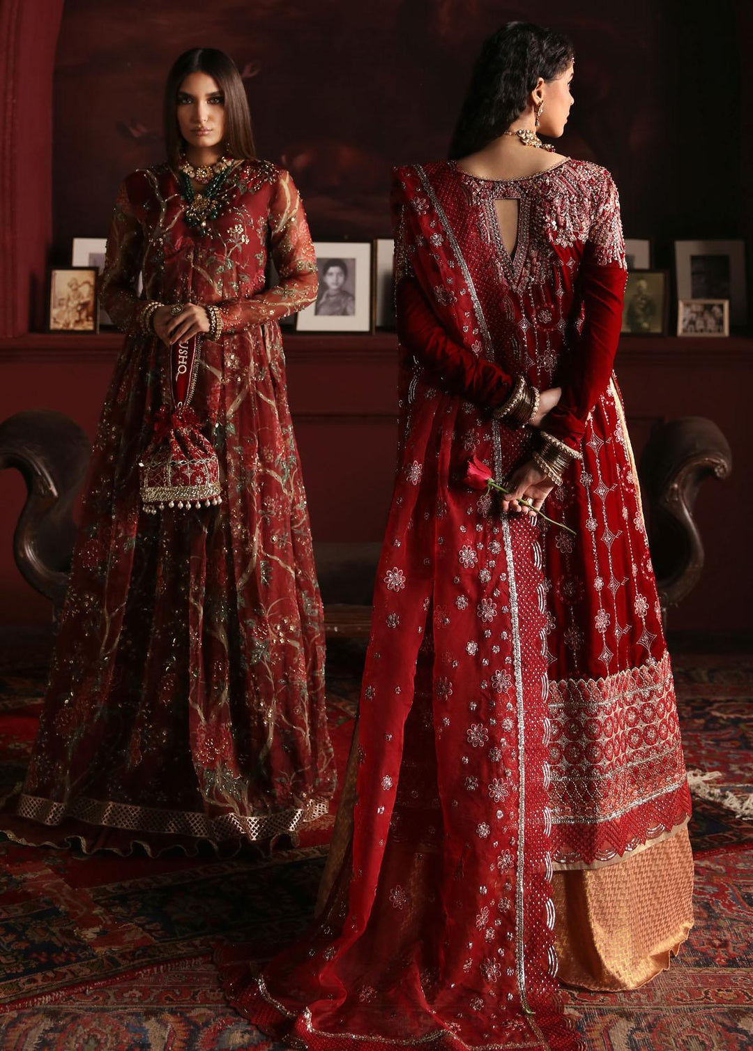 Niloufer By Mushq Embroidered Velvet Suits Unstitched 3 Piece MQ23N MV23-08 Farah - Luxury Collection