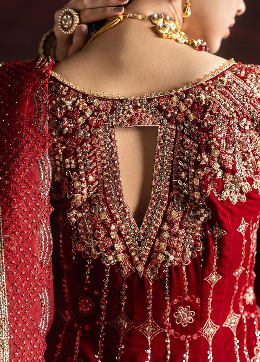 Niloufer By Mushq Embroidered Velvet Suits Unstitched 3 Piece MQ23N MV23-08 Farah - Luxury Collection