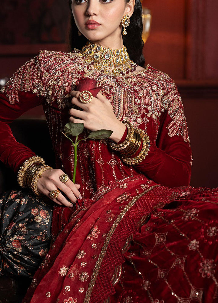 Niloufer By Mushq Embroidered Velvet Suits Unstitched 3 Piece MQ23N MV23-08 Farah - Luxury Collection