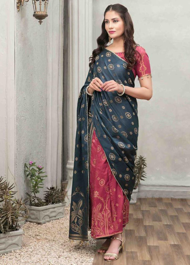 Nilufar By Riaz Arts Banarsi Lawn  Unstitched Saree RA22N RA-101 - Summer Collection