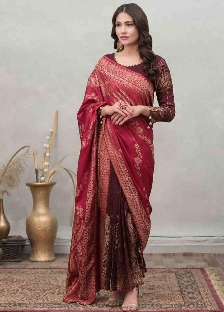 Nilufar By Riaz Arts Banarsi Lawn  Unstitched Saree RA22N RA-104 - Summer Collection