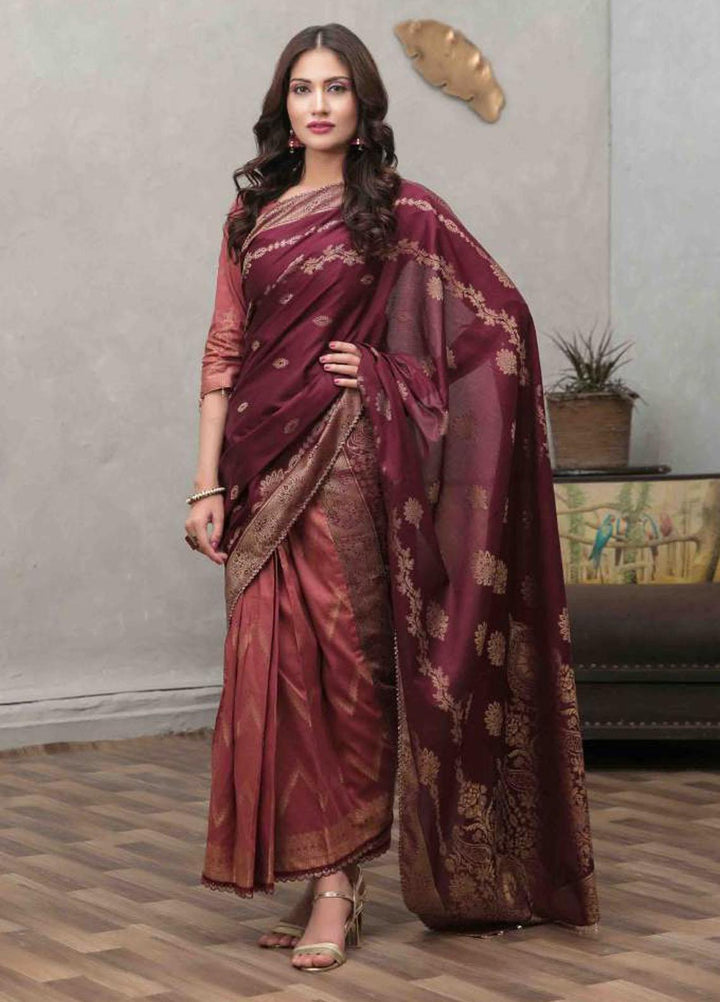 Nilufar By Riaz Arts Banarsi Lawn  Unstitched Saree RA22N RA-109 - Summer Collection