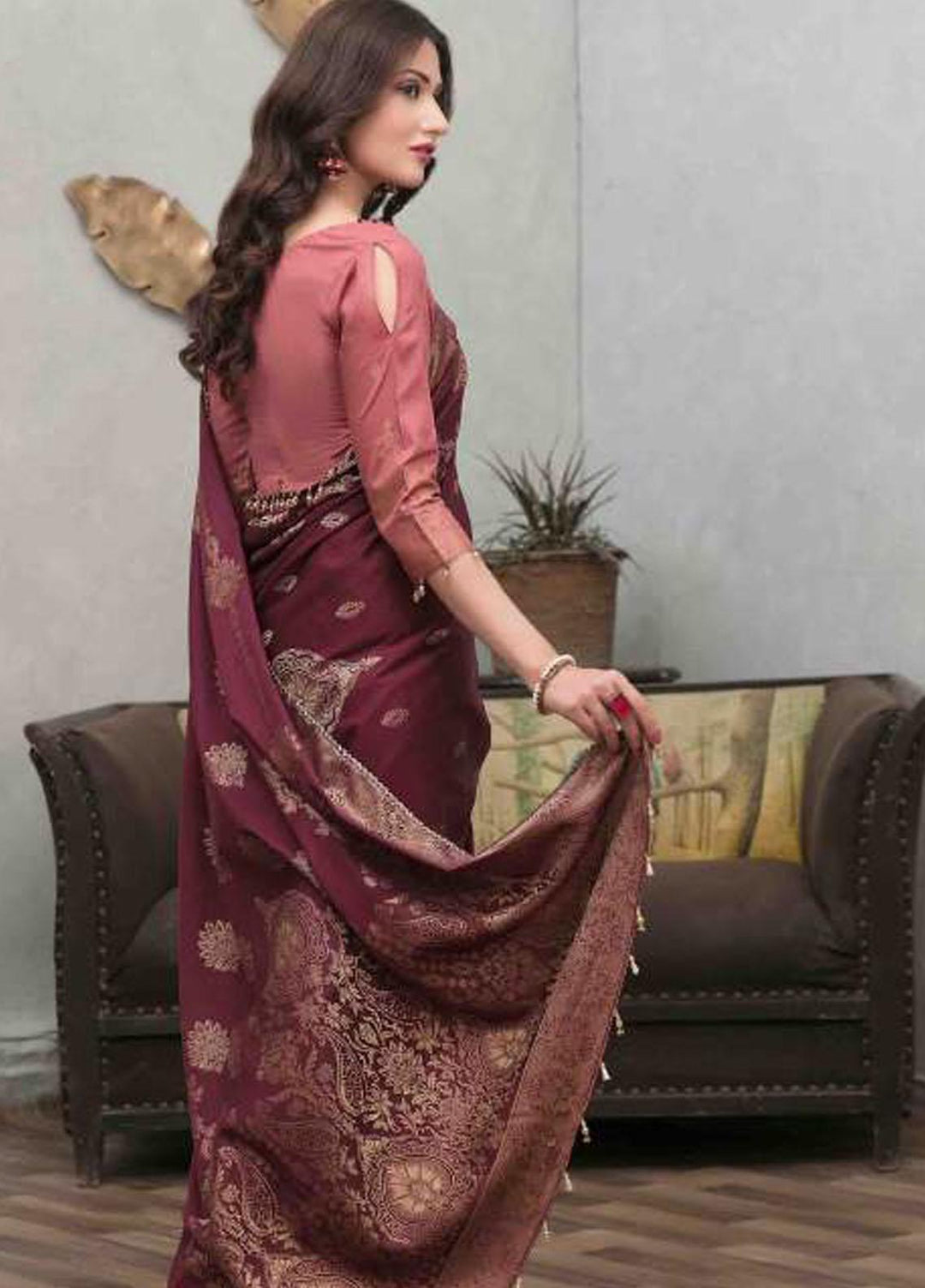 Nilufar By Riaz Arts Banarsi Lawn  Unstitched Saree RA22N RA-109 - Summer Collection