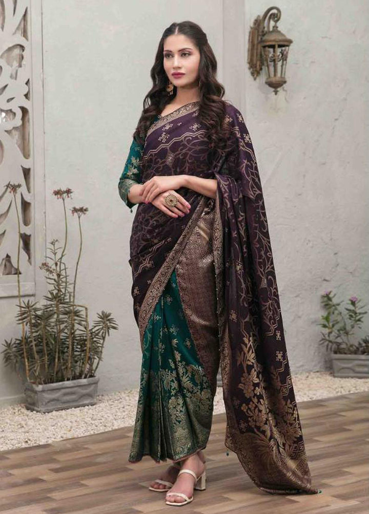 Nilufar By Riaz Arts Banarsi Lawn  Unstitched Saree RA22N RA-110 - Summer Collection