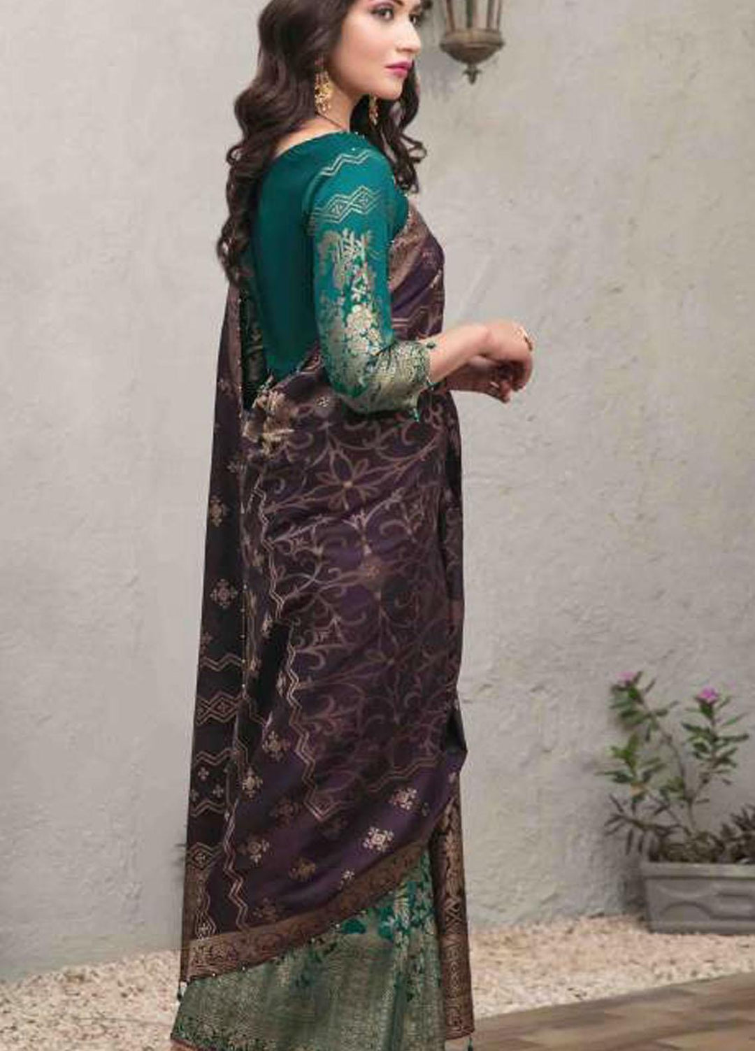 Nilufar By Riaz Arts Banarsi Lawn  Unstitched Saree RA22N RA-110 - Summer Collection