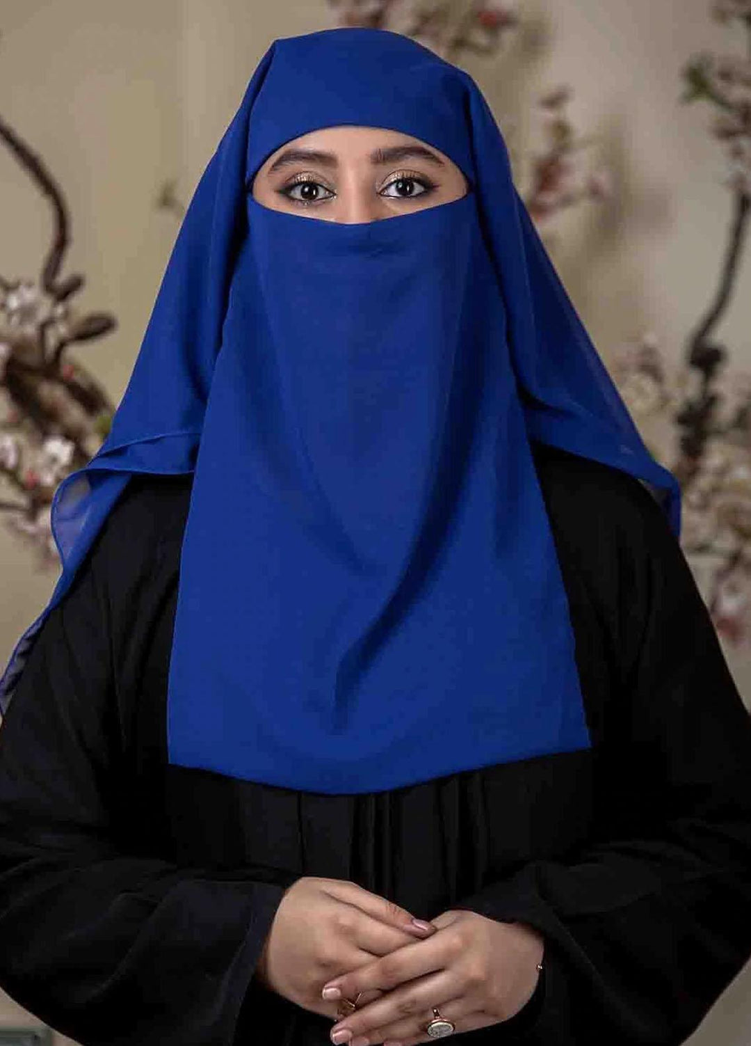 Abaya pk  Georgette  Niqab ABA22NQ BLUE THREE LAYERED - Essential Niqabs