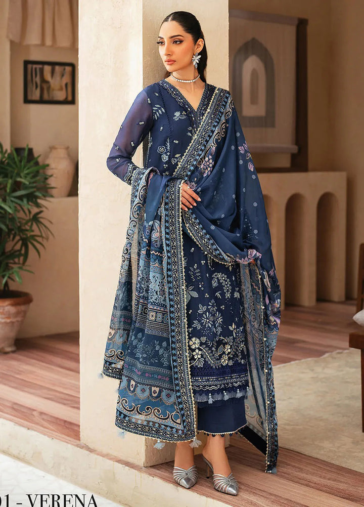 Niran by Xenia Embroidered Chiffon Suits Unstitched 3 Piece XE25N D-01 Verena - Formals Collection